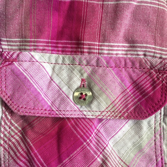 Marmot Women Size L Pink White Plaid Shirt - Picture 3 of 11